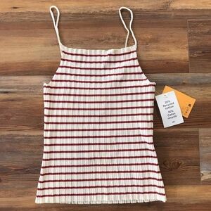 H&M Red and White Striped Camisole Blouse Size Large